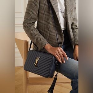 Saint Laurent Lou Matelassé Leather Camera Bag Black